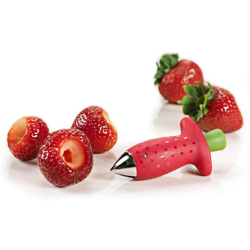 

1Pcs Strawberry Huller Metal Tomato Stalks Plastic Fruit Leaf Knife Stem Remover Gadget Strawberry Hullers Kitchen Tool