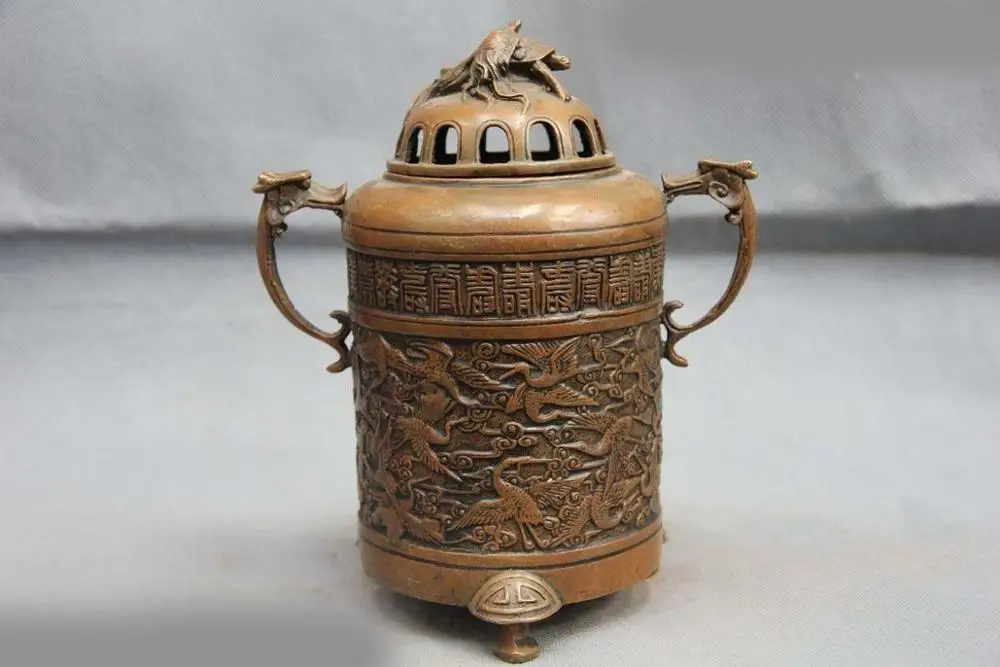 Royal Copper Bronze Lucky hundred red crown crane Turtle incense burner Censer SD 506
Royal Copper Bronze Lucky hundred red crown crane Turtle incense burner Censer SD 506