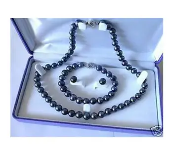 women big Jewelry Genuine Natural Freshwater 7-8mm Black Akoya Cultured Pearl Necklace Bracelet Earring Set no box
women big Jewelry Genuine Natural Freshwater 7-8mm Black Akoya Cultured Pearl Necklace Bracelet Earring Set no box
