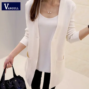 New High Quality Women Spring Autumn Medium-long Cardigan 2018 New female elegant pocket Knitted Outerwear Sweater open stitch
New High Quality Women Spring Autumn Medium-long Cardigan 2018 New female elegant pocket Knitted Outerwear Sweater open stitch
