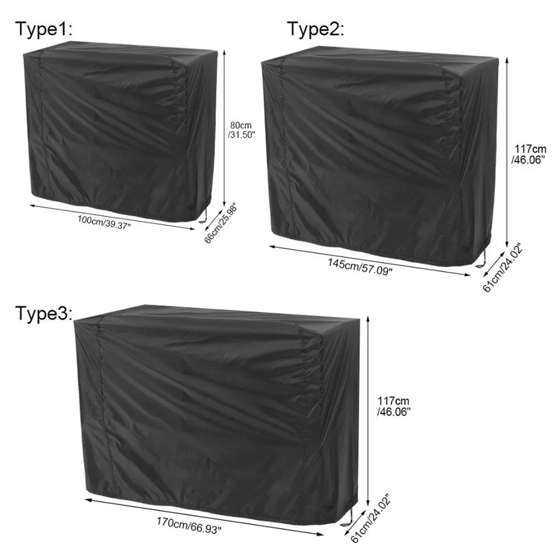 Waterproof Barbecue Cover Anti Dust Rain Garden Yard Grill Cover Protector 3 Sizes for Outdoor BBQ Accessories Black