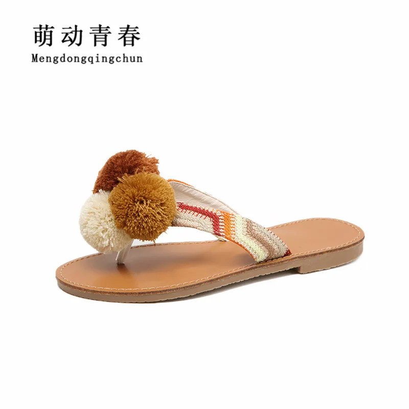 New Women Shoes 2018 Fashion Women Slippers Flip Flops Women Summer Flat Heels Shoes Women Ball Decoration Flat Heels Sapatos
New Women Shoes 2018 Fashion Women Slippers Flip Flops Women Summer Flat Heels Shoes Women Ball Decoration Flat Heels Sapatos