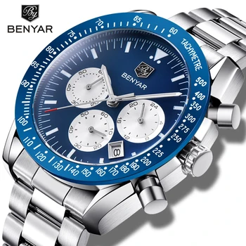 BENYAR Brand Men's Sport Chronograph Watch Steel Strap Quartz Watch Waterproof Business Wristwatch Fashion Clock Watches for Man
BENYAR Brand Men's Sport Chronograph Watch Steel Strap Quartz Watch Waterproof Business Wristwatch Fashion Clock Watches for Man