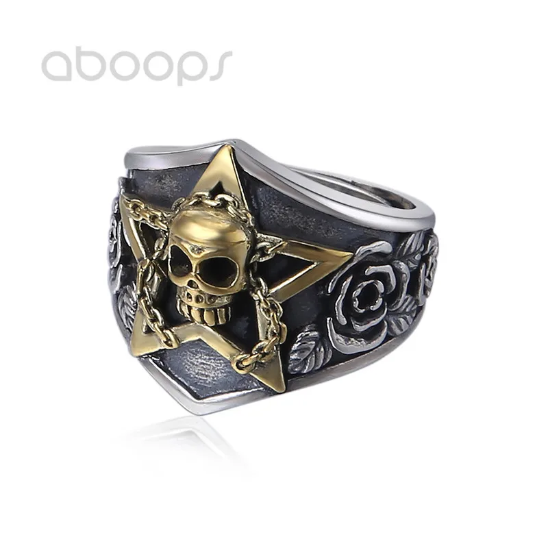 Two Tone 925 Sterling Silver Star Ring Skull & Rose Flower for Men Women Adjustable 7.5-10 Free Shipping
Two Tone 925 Sterling Silver Star Ring Skull & Rose Flower for Men Women Adjustable 7.5-10 Free Shipping
