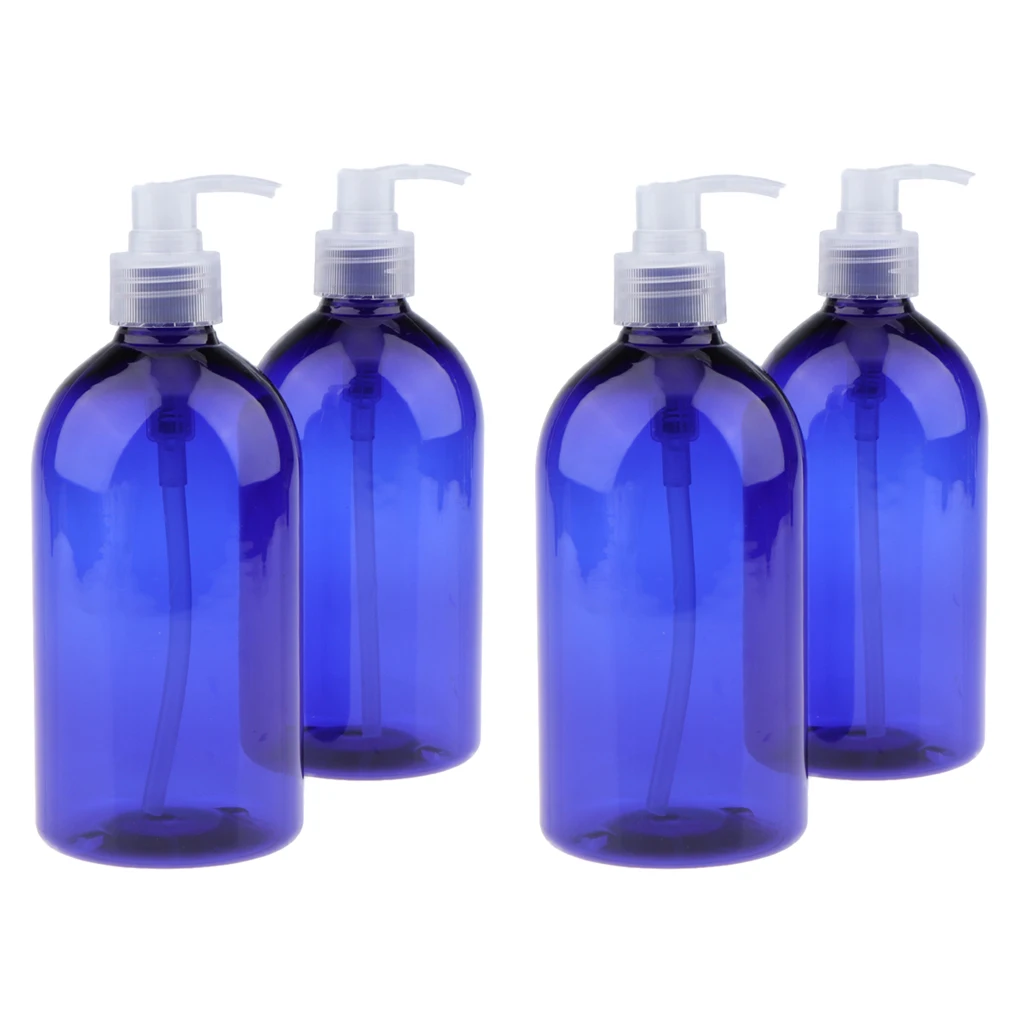 4Pcs Large Cosmetic Pump Bottles Shampoo Empty Lotion Travel Dispensers 500mL 4Pcs Large Cosmetic Pump Bottles Shampoo Empty Lotion Travel Dispensers 500mL