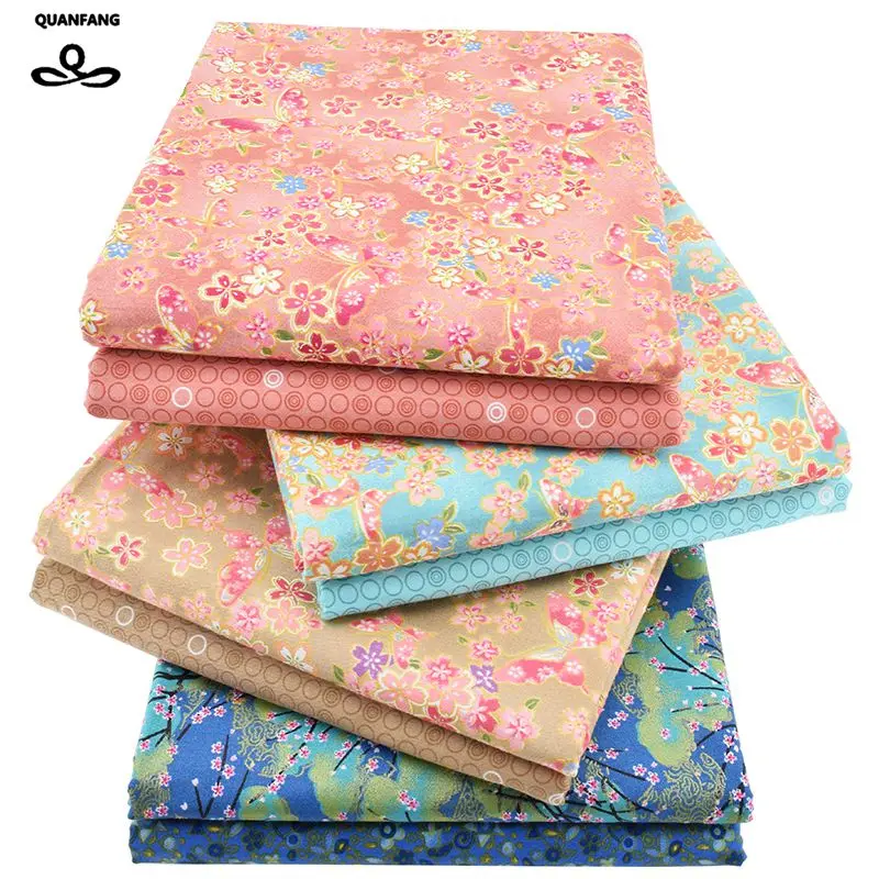 Printed Twill Cotton Fabric Patchwork Bronzing Floral Tissue Cloth Of Handmade DIY Quilting Sewing Textile Material Half Meter
Printed Twill Cotton Fabric Patchwork Bronzing Floral Tissue Cloth Of Handmade DIY Quilting Sewing Textile Material Half Meter