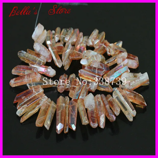 Peach Titanium Quartz Spike Pendant Beads Natural Rough Druzy Champagne Crystal Quartz Point Stick Drilled Briolettes Beads
Peach Titanium Quartz Spike Pendant Beads Natural Rough Druzy Champagne Crystal Quartz Point Stick Drilled Briolettes Beads