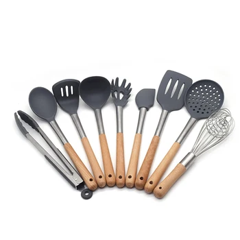 Jaswehome Multifunction Kitchen Utensil Set Gourmet Non-Stick Silicone Cooking Tools with Wood Handles,9pcs/set
Jaswehome Multifunction Kitchen Utensil Set Gourmet Non-Stick Silicone Cooking Tools with Wood Handles,9pcs/set