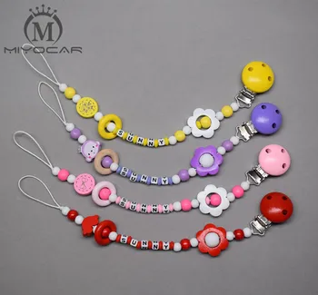 MIYOCAR 4 color choose custom any name colorful flower wooden beads dummy clip holder pacifier clips holder/Teethers clip
MIYOCAR 4 color choose custom any name colorful flower wooden beads dummy clip holder pacifier clips holder/Teethers clip