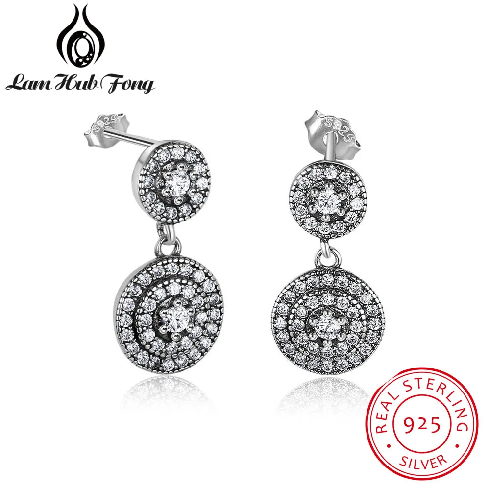 Vintage Real 925 Sterling Silver Round Earrings for Women Clear Cubic Zirconia Paved Drop Earrings Brand Jewelry (Lam Hub Fong) 
Vintage Real 925 Sterling Silver Round Earrings for Women Clear Cubic Zirconia Paved Drop Earrings Brand Jewelry (Lam Hub Fong)