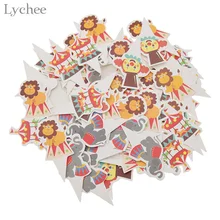 Litchi 100 pièces cirque thème fête Cupcake Toppers mignon Animal bébé douche gâteau Topper fête d'anniversaire décoration fournitures(China)