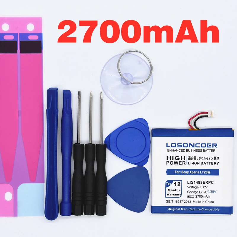 100% Original LOSONCOER 2700mAh LIS1489ERPC Mobile Phone Battery for Sony LT26 LT26w Xperia Acro HD SO-03D Built-in Replacement
100% Original LOSONCOER 2700mAh LIS1489ERPC Mobile Phone Battery for Sony LT26 LT26w Xperia Acro HD SO-03D Built-in Replacement