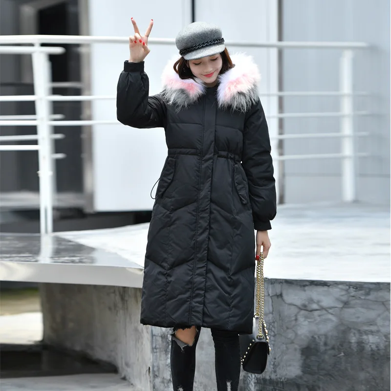 Women Winter Parka Hooded Big Fur Jacket Winter Women Coat 2018 New Long Outwear Parkas Thick Warm Jackets Overknee AS044 (3)