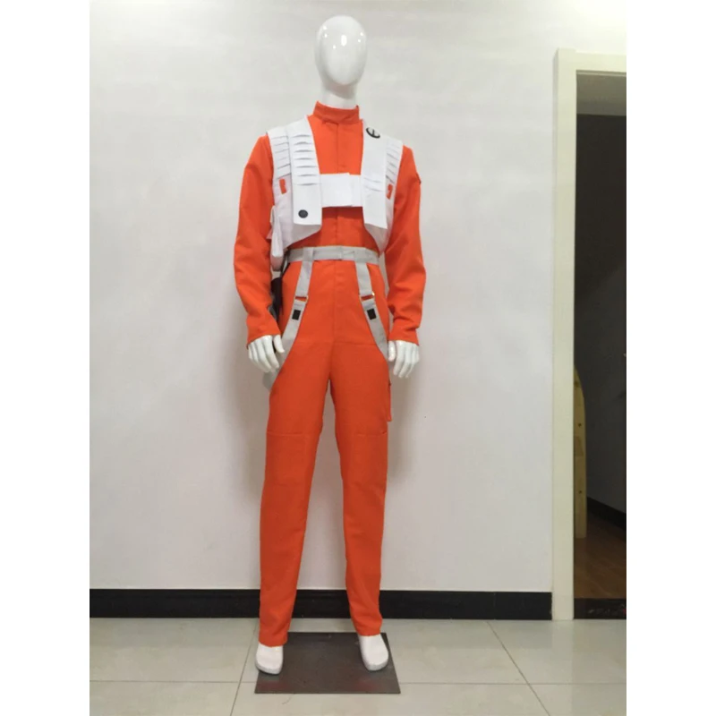 White Flak Vest Star Wars Costume X-Wing Rebel Fighter Pilot Orange Jumpsuit