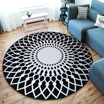 EHOMEBUY 3D Carpets Anti Slip Rug Geometric Black White Round Carpet Bedroom Living Room Decoration Floor Mat Simple Modern
EHOMEBUY 3D Carpets Anti Slip Rug Geometric Black White Round Carpet Bedroom Living Room Decoration Floor Mat Simple Modern