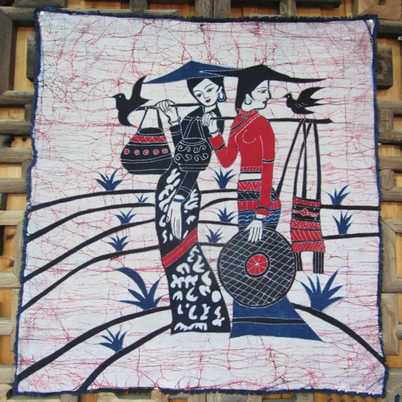Handmade colored batik wall decoration / tapestry. Ethnic decorative cloth painting. Cotton / batik process. 
Handmade colored batik wall decoration / tapestry. Ethnic decorative cloth painting. Cotton / batik process.