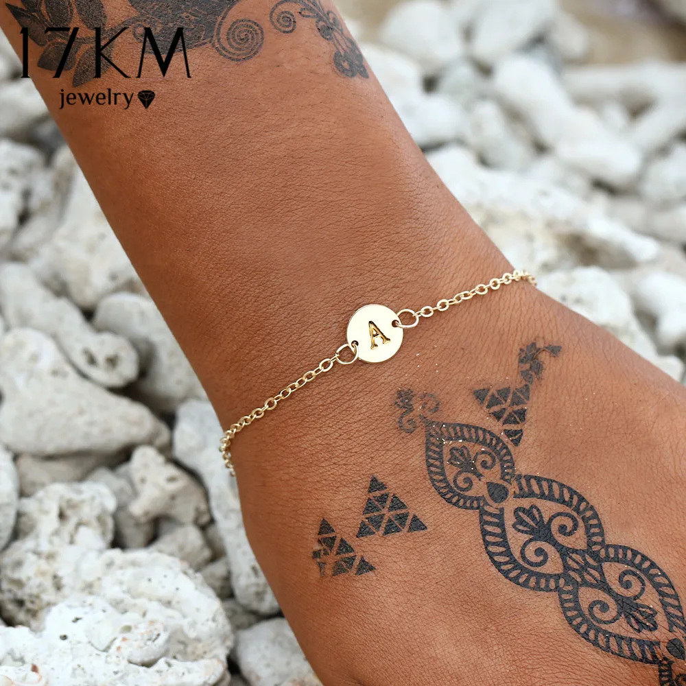 17KM Fashion Gold Color Letter Bracelet & Bangle For Women Simple Adjustable Name Bracelets Pulseras Mujer Jewelry Party Gifts
17KM Fashion Gold Color Letter Bracelet & Bangle For Women Simple Adjustable Name Bracelets Pulseras Mujer Jewelry Party Gifts
