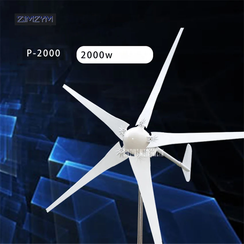 2000W Wind Power Generator; Wind Turbine with 5 Blades+Wind Controller P-2000, Impeller diameter 2900mm for Land and Marine Use
2000W Wind Power Generator; Wind Turbine with 5 Blades+Wind Controller P-2000, Impeller diameter 2900mm for Land and Marine Use