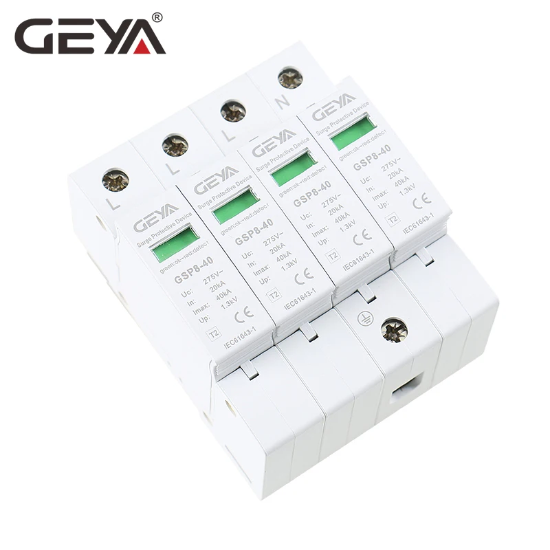 Free Shipping GEYA GSP8-4P Din Rail SPD AC275V 400V 440V 20KA-40KA AC Surge Protector 4P
Free Shipping GEYA GSP8-4P Din Rail SPD AC275V 400V 440V 20KA-40KA AC Surge Protector 4P