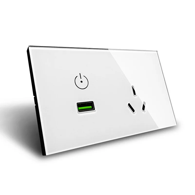 US/AU Standard USB Wall Power Socket Touch Switch Wall Socket with Wall Outlet 110-240V 15A White Crystal Glass Panel
US/AU Standard USB Wall Power Socket Touch Switch Wall Socket with Wall Outlet 110-240V 15A White Crystal Glass Panel