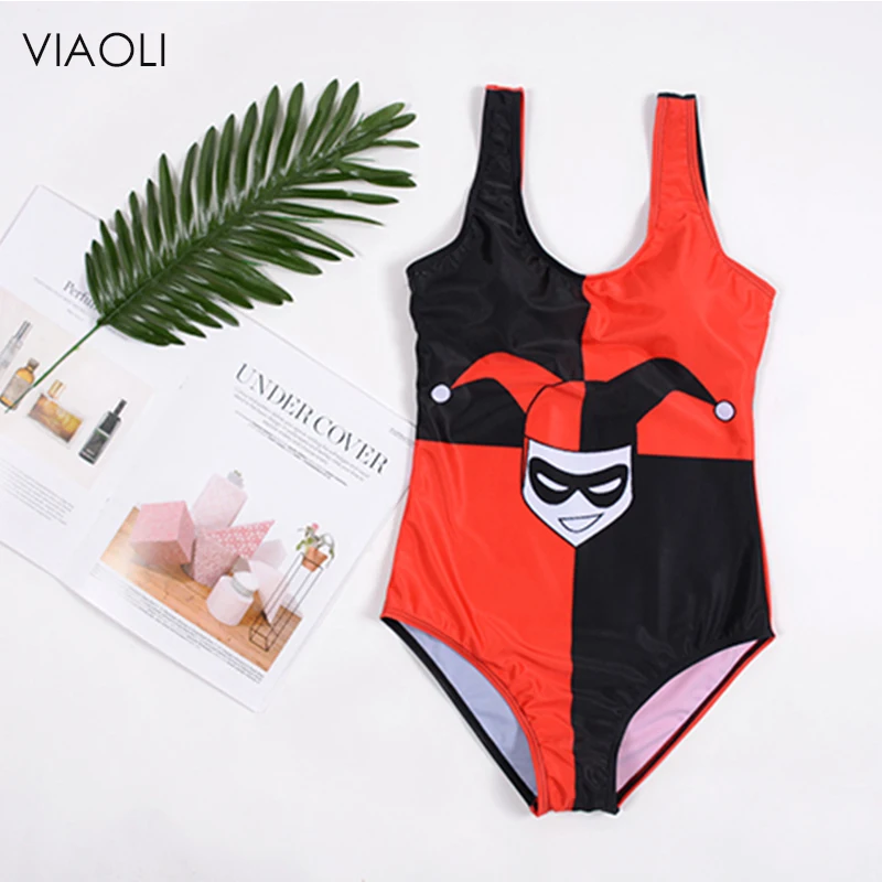 Women Sexy Clown printing One Piece Swimwear Red black color stitching Swimsuit Female Bathing Suits Beachwear Lady'Beachwear
Women Sexy Clown printing One Piece Swimwear Red black color stitching Swimsuit Female Bathing Suits Beachwear Lady'Beachwear