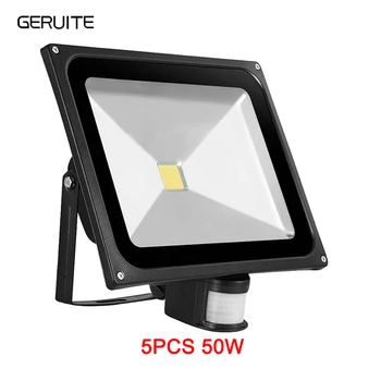 

5pcs 50W 4500LM LED Sensor Flood Light lights IP65 AC 85-265V Proyector Refletor Led Floodlight projecteur Led outdoor lighting