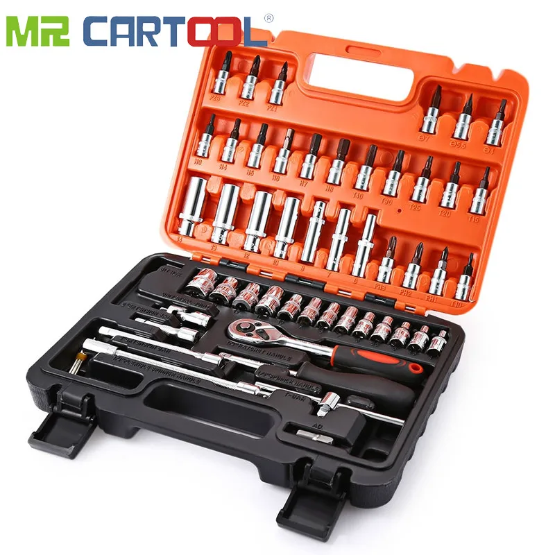 53pcs Automobile Motorcycle Car Repair Tool Box Precision Ratchet Wrench Set Sleeve Universal Joint Hardware Tool Kit For Car
53pcs Automobile Motorcycle Car Repair Tool Box Precision Ratchet Wrench Set Sleeve Universal Joint Hardware Tool Kit For Car