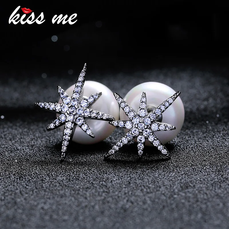 KISS ME Women Wedding Earrings Chic Imitation Pearl Zircon Star Stud Earrings Luxury Brand Jewelry Accessories
KISS ME Women Wedding Earrings Chic Imitation Pearl Zircon Star Stud Earrings Luxury Brand Jewelry Accessories