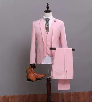 2019 Pink Custom Made 3 piece Men's Blazer Suit for Wedding Slim fit Business Office Groom Party Jacket Men Suit with Pants Vest
2019 Pink Custom Made 3 piece Men's Blazer Suit for Wedding Slim fit Business Office Groom Party Jacket Men Suit with Pants Vest