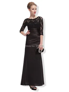 Classical Black Lace Long Sleeve Sexy Scoop 1/2 Long Lace Sleeves Formal Dresses Beautiful Evening Dresses Gowns
Classical Black Lace Long Sleeve Sexy Scoop 1/2 Long Lace Sleeves Formal Dresses Beautiful Evening Dresses Gowns