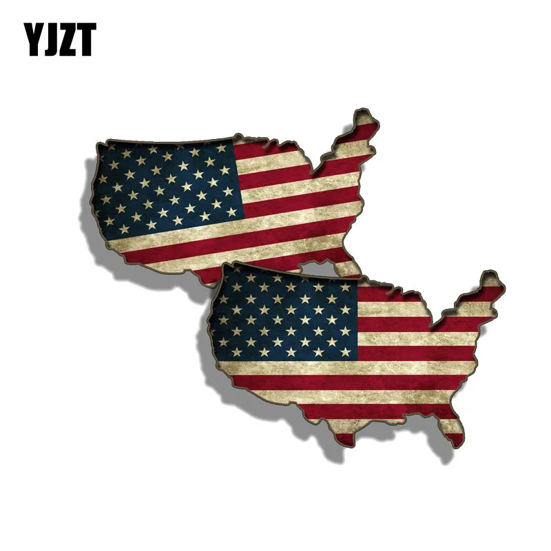 YJZT 2X 11.2CM*7.1CM Funny Rustic USA Flag Peraonslity Car Sticker PVC Decal 12-0593
YJZT 2X 11.2CM*7.1CM Funny Rustic USA Flag Peraonslity Car Sticker PVC Decal 12-0593