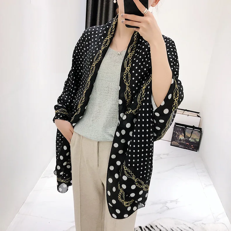 Female Long Scarf Korean Version New Scarf Neck Summer Autumn Point Like Silk Sunscreen Shawl
Female Long Scarf Korean Version New Scarf Neck Summer Autumn Point Like Silk Sunscreen Shawl