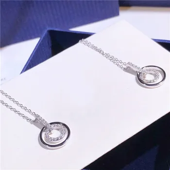 2019 New Arrival Fashion Designer Double Circles Pendant Real 925 Sterling Silver Simple Women Necklace
2019 New Arrival Fashion Designer Double Circles Pendant Real 925 Sterling Silver Simple Women Necklace