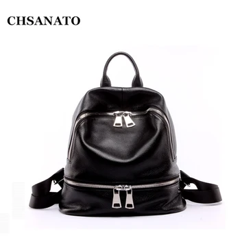 CHSANATO Fashion Soft Genuine Leather Backpack Women Bags Travel Backpack Girls School Bags Zipper Black Leather Backpacks
CHSANATO Fashion Soft Genuine Leather Backpack Women Bags Travel Backpack Girls School Bags Zipper Black Leather Backpacks