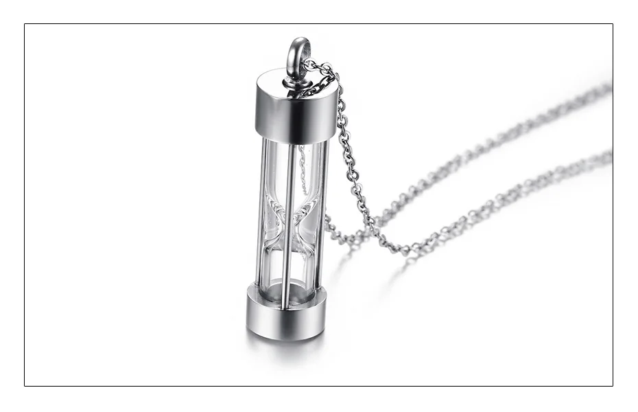 Meaeguet Hourglass Cremation Pendant Hold Memorial Ashes Stainless Steel Cylinder Keepsake Urn Necklace For Men (4)