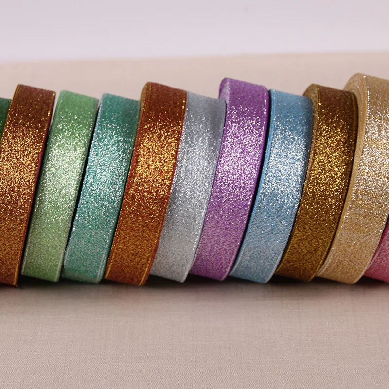 6/8" (20mm) 25yards Gold Silver Metallic Glitter Ribbons For DIY Crafts Sewing Fabric Christmas Party Wedding Supplies Gift Wrap
6/8" (20mm) 25yards Gold Silver Metallic Glitter Ribbons For DIY Crafts Sewing Fabric Christmas Party Wedding Supplies Gift Wrap