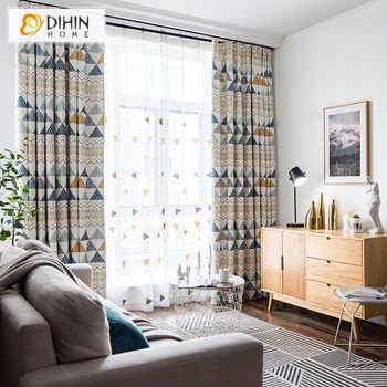 Modern Geometric Printed Blackout Curtains Window Drapes For Living Room 
Modern Geometric Printed Blackout Curtains Window Drapes For Living Room