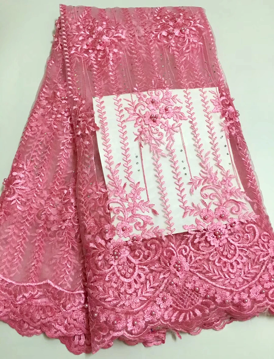 Latest style Beautiful French Tulle Lace Fabric Flower Design African Mesh Net Fabric with BeadS Flowers for Wedding Dress Pink
Latest style Beautiful French Tulle Lace Fabric Flower Design African Mesh Net Fabric with BeadS Flowers for Wedding Dress Pink