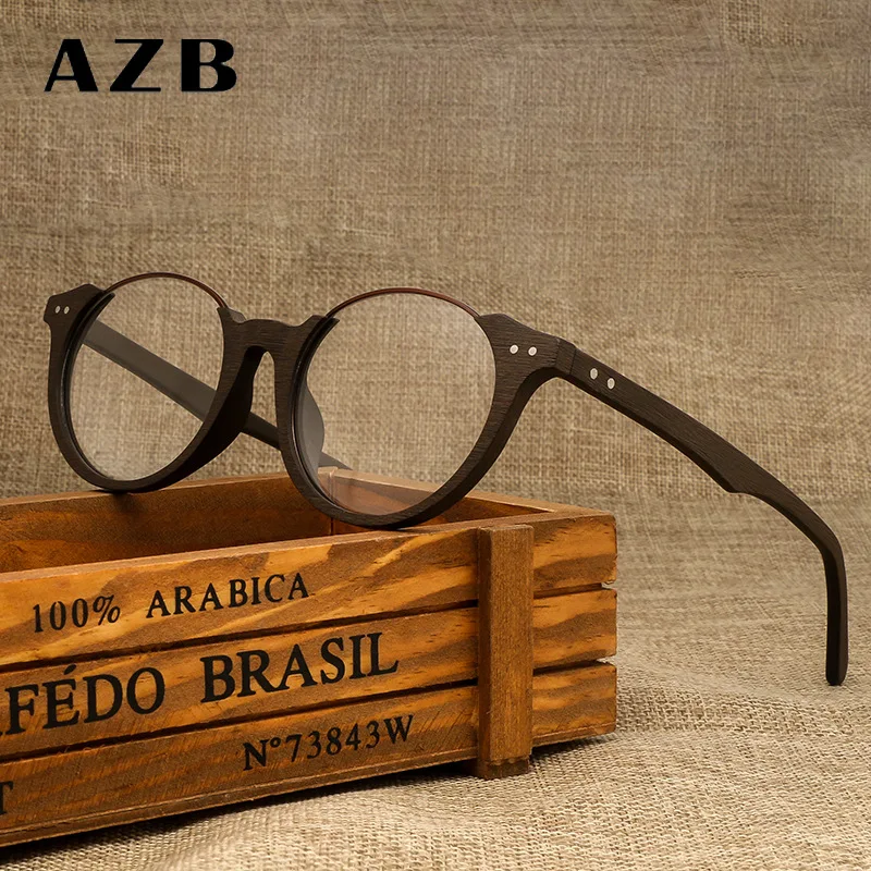AZB Women's Wood Glasses Frame Vintage Round Transparent Lens Glasses Men Women Wooden Eyeglasses Frames Optical Frame
AZB Women's Wood Glasses Frame Vintage Round Transparent Lens Glasses Men Women Wooden Eyeglasses Frames Optical Frame