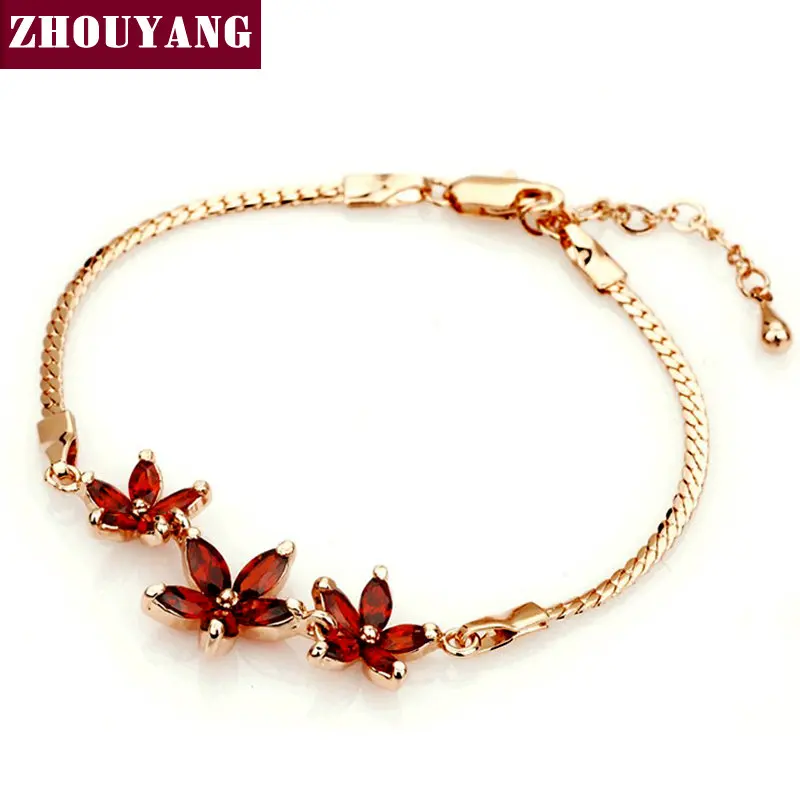 Top Quality ZYH022 Three Charms Red Flower Rose Gold Color Bracelet Austrian Crystals
Top Quality ZYH022 Three Charms Red Flower Rose Gold Color Bracelet Austrian Crystals