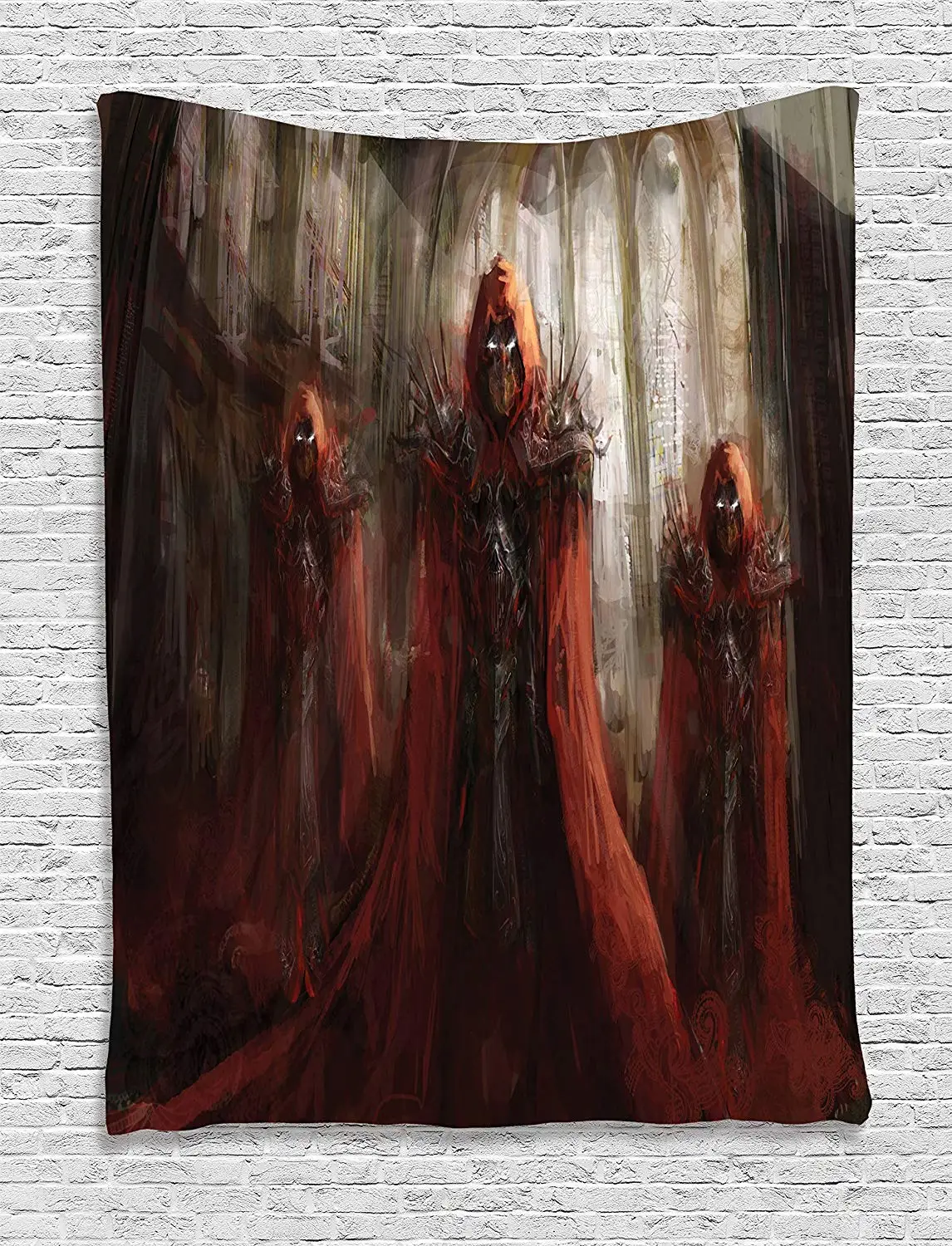 Fantasy World Decor Three Evil Priest in Medieval Church with Gothic Hoods Making Dark Magic Demons Art Wall Hanging Tapestry
Fantasy World Decor Three Evil Priest in Medieval Church with Gothic Hoods Making Dark Magic Demons Art Wall Hanging Tapestry