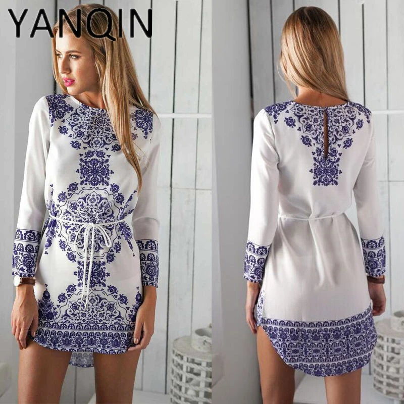 2019 Chinese National Style Dress Blue White Porcelain Pattern Straight Dresses Long Sleeve Summer Girls Casual Vestidos Y088
2019 Chinese National Style Dress Blue White Porcelain Pattern Straight Dresses Long Sleeve Summer Girls Casual Vestidos Y088