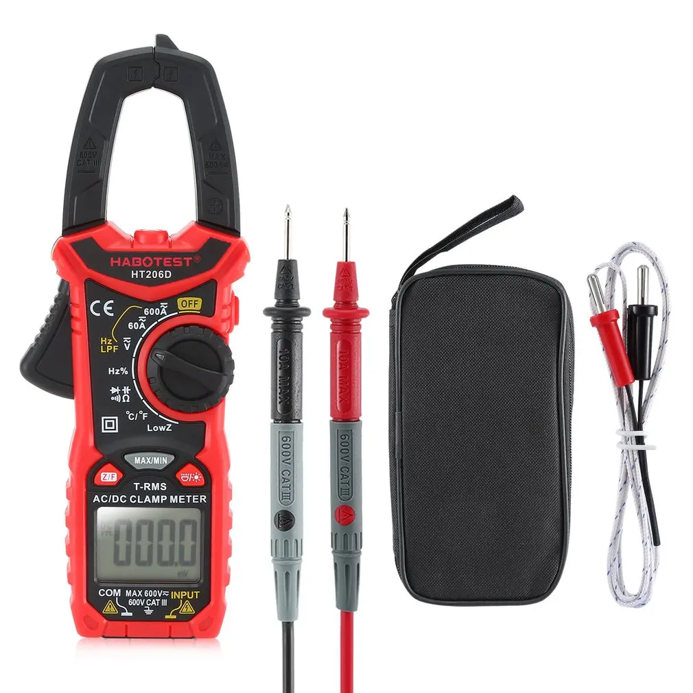 HABOTEST Digital NCV Clamp Meter Multimeter Auto Range True RMS AC/DC Volt Amp Resistance Temp Capacity Frequency Tester
HABOTEST Digital NCV Clamp Meter Multimeter Auto Range True RMS AC/DC Volt Amp Resistance Temp Capacity Frequency Tester