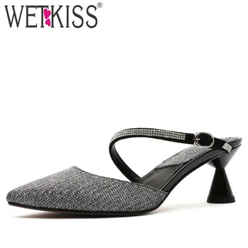 WETKISS Unusual Heel High Slippers Women Pointed Toe Footwear Fashion Slides Shoes Crystal Mules Shoes Woman Summer 2019 New
WETKISS Unusual Heel High Slippers Women Pointed Toe Footwear Fashion Slides Shoes Crystal Mules Shoes Woman Summer 2019 New