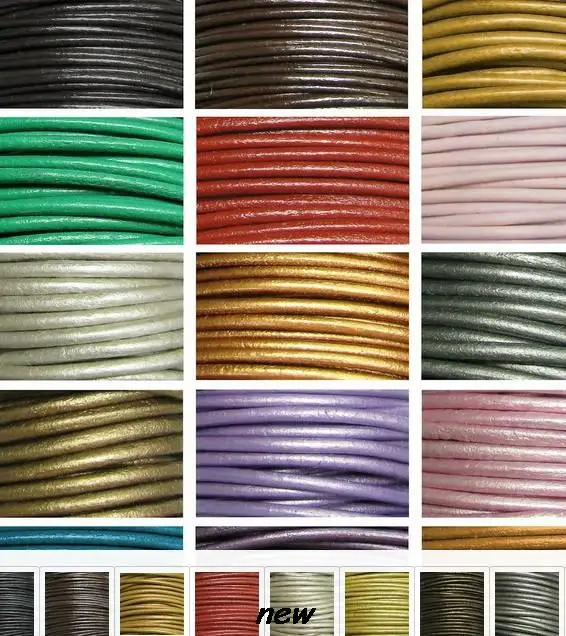 Фото 2mm mixed color Free shipping Jewelry DIY 100 Meters Black real Round Genuine Leather cords Necklace Bracele Cord string Rope | Украшения и