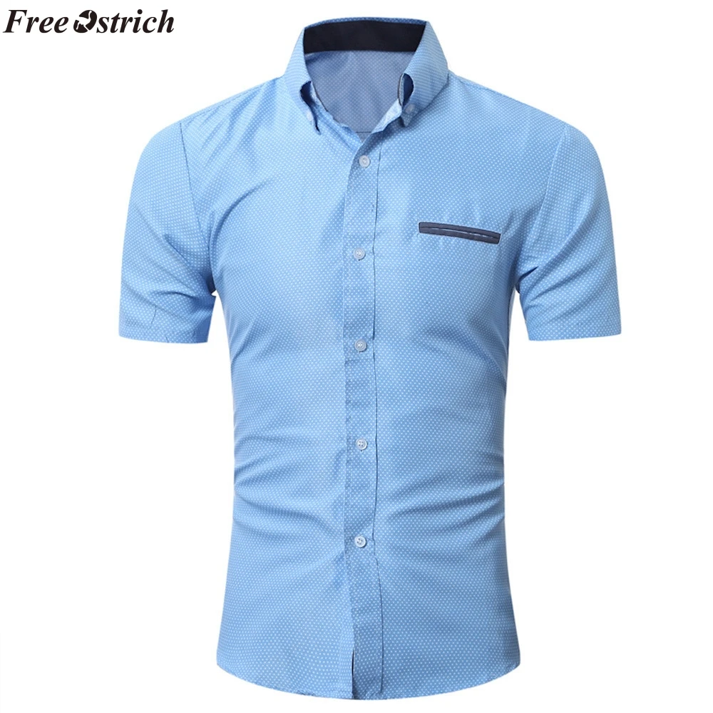 FREE OSTRICH New 2019 Men's Shirts Male Casual Brand Slim Fit Designer Solid Color Short Sleeve Shirts Asian size
FREE OSTRICH New 2019 Men's Shirts Male Casual Brand Slim Fit Designer Solid Color Short Sleeve Shirts Asian size