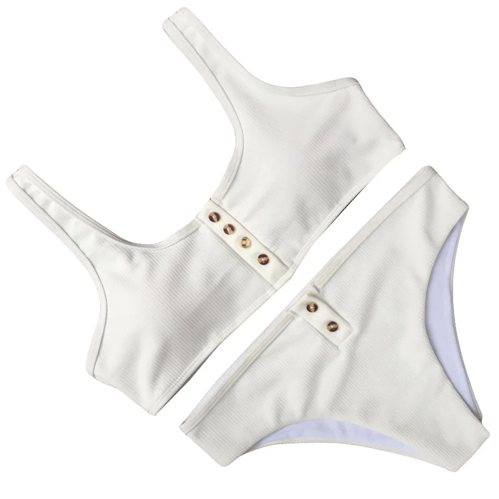 CHAMSGEND Women's Button Split Swimsuit Solid color sexy swimsuit bikini swimsuit fashion wild beachwear two-piece swimsuit
CHAMSGEND Women's Button Split Swimsuit Solid color sexy swimsuit bikini swimsuit fashion wild beachwear two-piece swimsuit