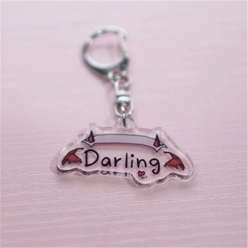 New Anime DARLING in the FRANXX Zero Two Cosplay Props Acrylic Cute Small Demon Keychain Car Home Key Pendant key ring
New Anime DARLING in the FRANXX Zero Two Cosplay Props Acrylic Cute Small Demon Keychain Car Home Key Pendant key ring
