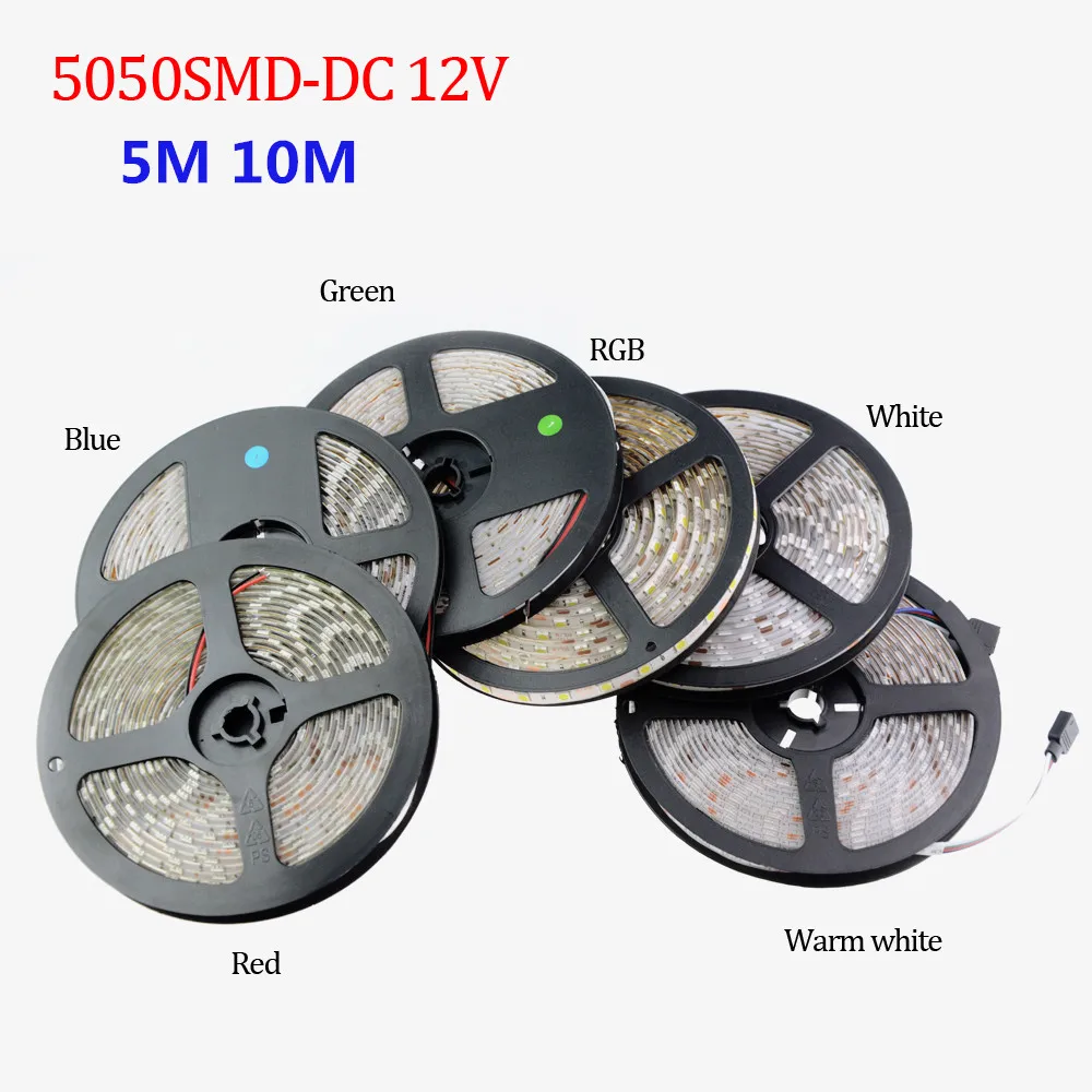 DC 12V RGB LED Strip Light 5050 SMD 5M 10M IP20 60 Leds / M String Light Flexture Tape Lamp For Christmas Holiday Home Decorate
DC 12V RGB LED Strip Light 5050 SMD 5M 10M IP20 60 Leds / M String Light Flexture Tape Lamp For Christmas Holiday Home Decorate