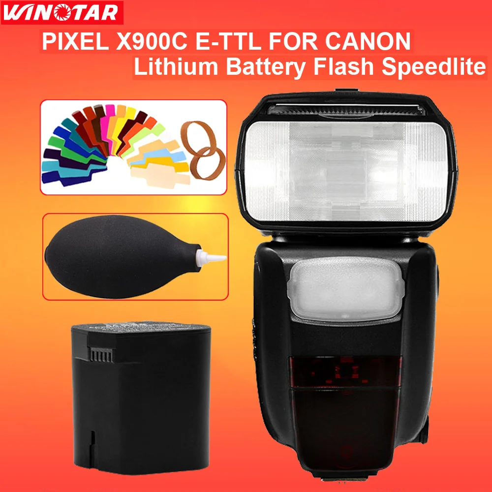 Pixel X900C X900 E-TTL 2.4G HSS Wireless Multifunctional Lithium Battery Flash Speedlite for Canon DSLR Cameras with LED Light
Pixel X900C X900 E-TTL 2.4G HSS Wireless Multifunctional Lithium Battery Flash Speedlite for Canon DSLR Cameras with LED Light